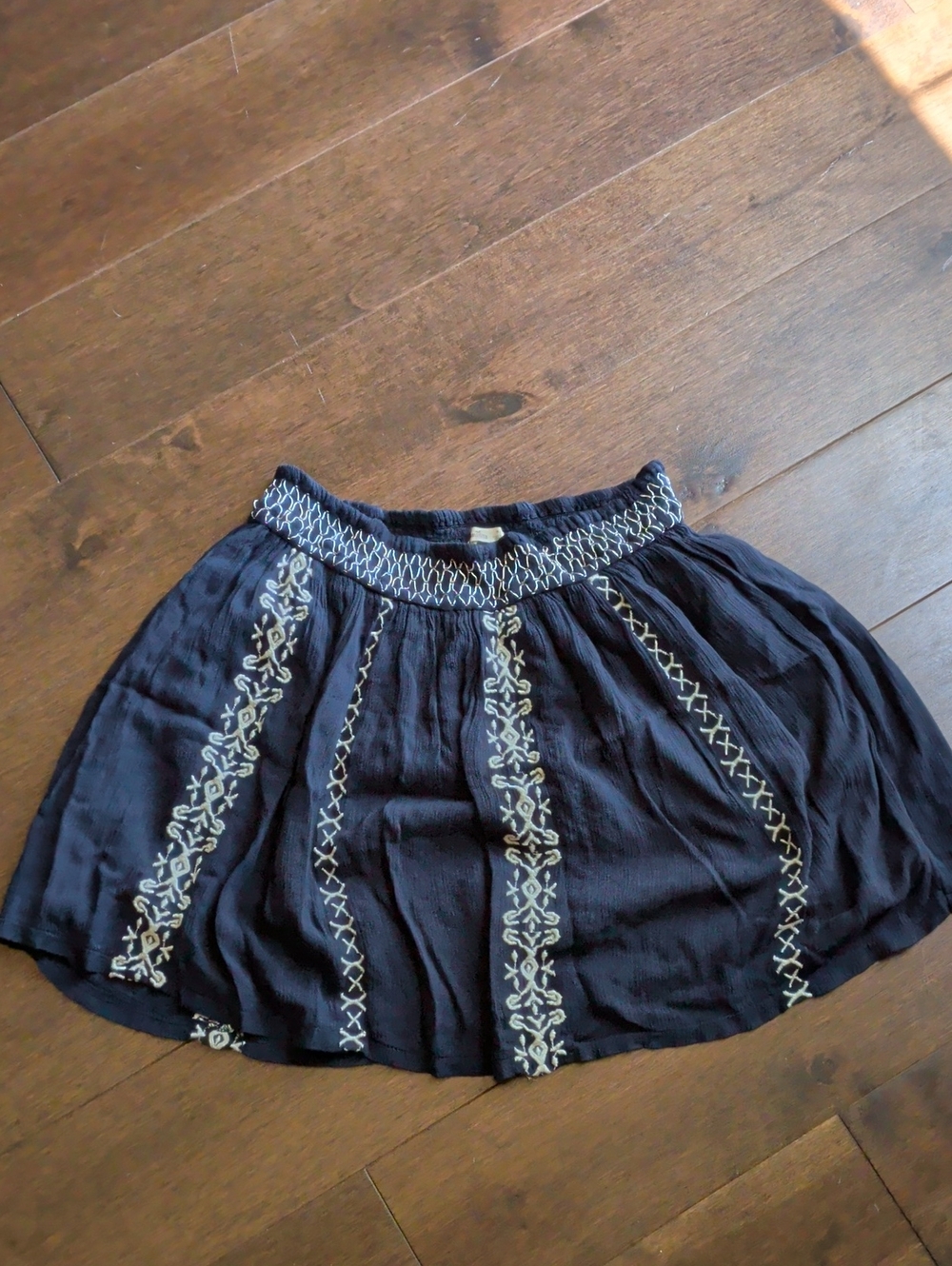 Women's Navy Embroidered Boho Skirt‎ - Unbranded